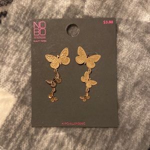Gold butterfly earrings